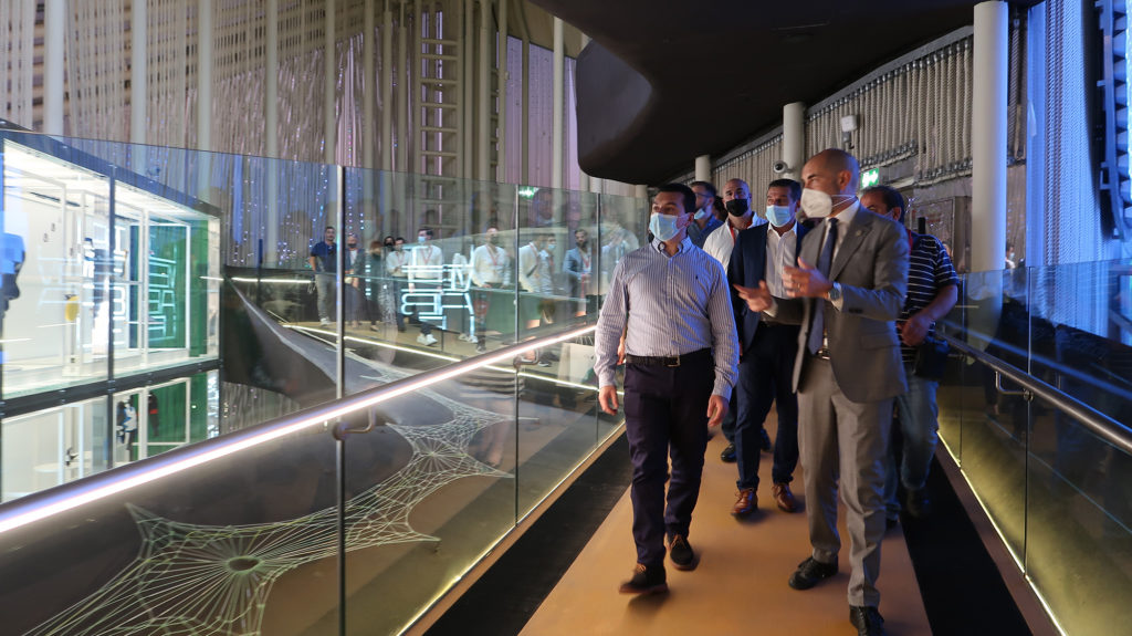 Environment Minister Aaron Farrugia touring the Italian Pavilion at Expo 2020 in Dubai with Property Malta delgation